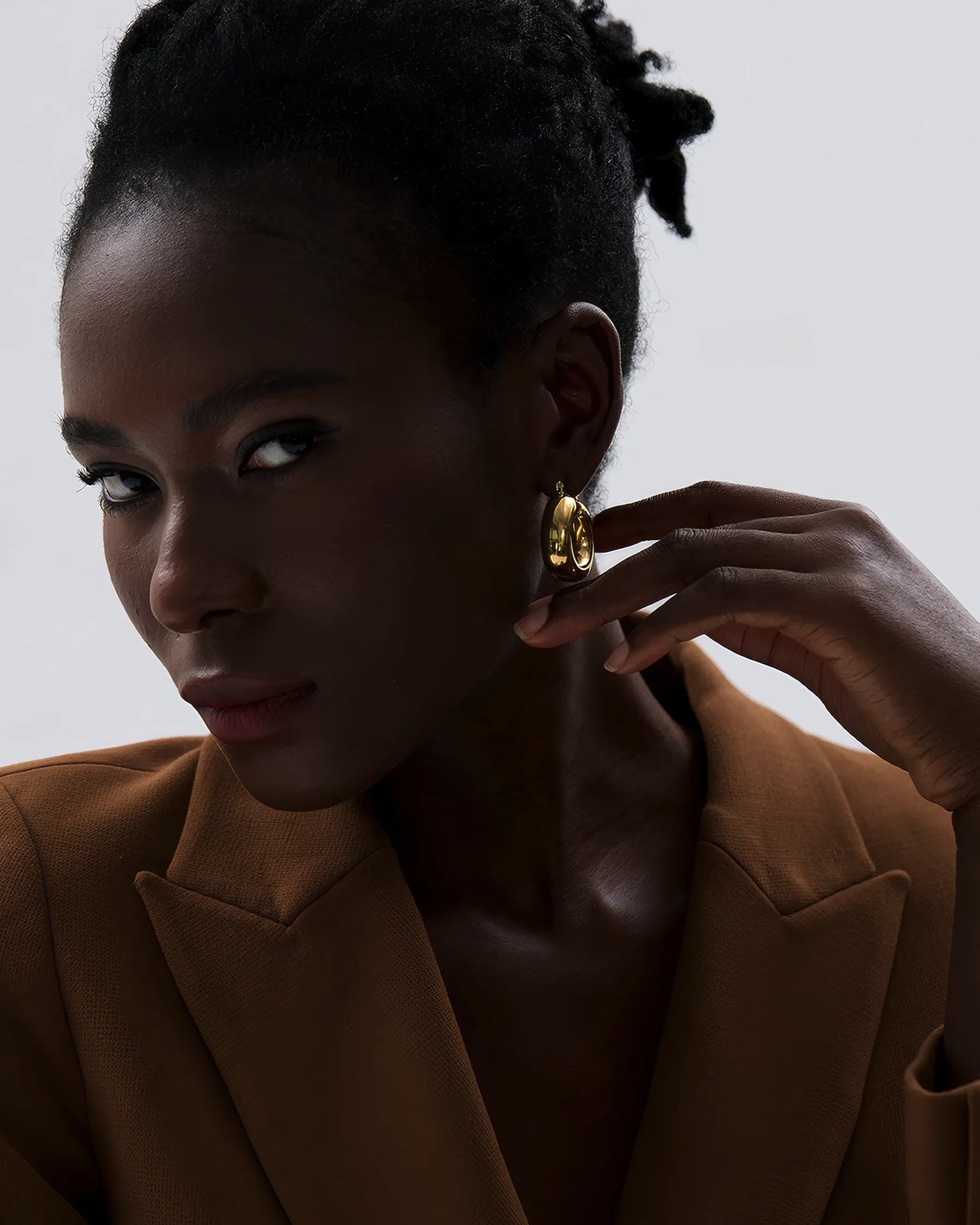 GLINT Chunky Hoops - Gold - Side View - Ohh Glam