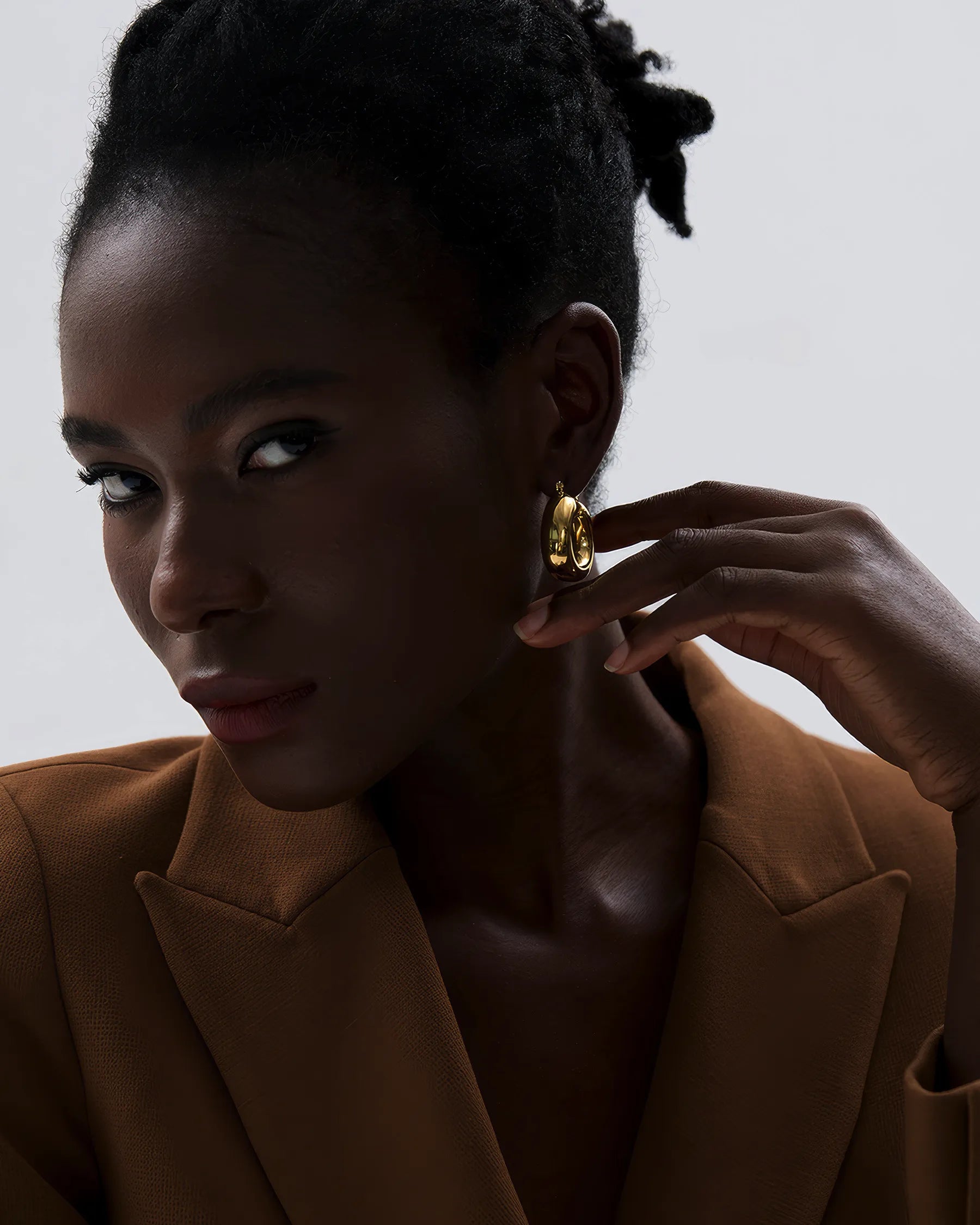 GLINT Chunky Hoops - Gold - Side View - Ohh Glam