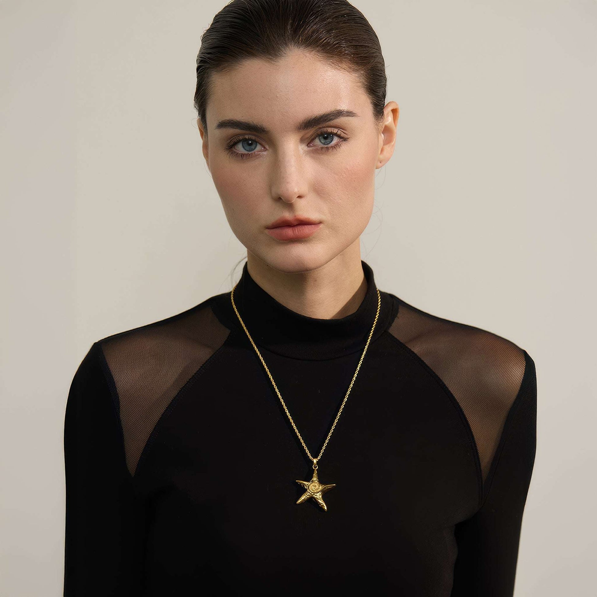 Ocean Star Statement Necklace - Gold - Back View - Ohh Glam