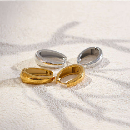 U-Shape Hoop Earrings - Gold - Additional View - Ohh Glam