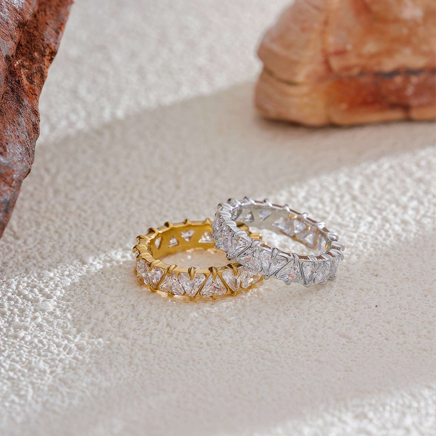 Heart Eternity Ring - Gold - Additional View - Ohh Glam