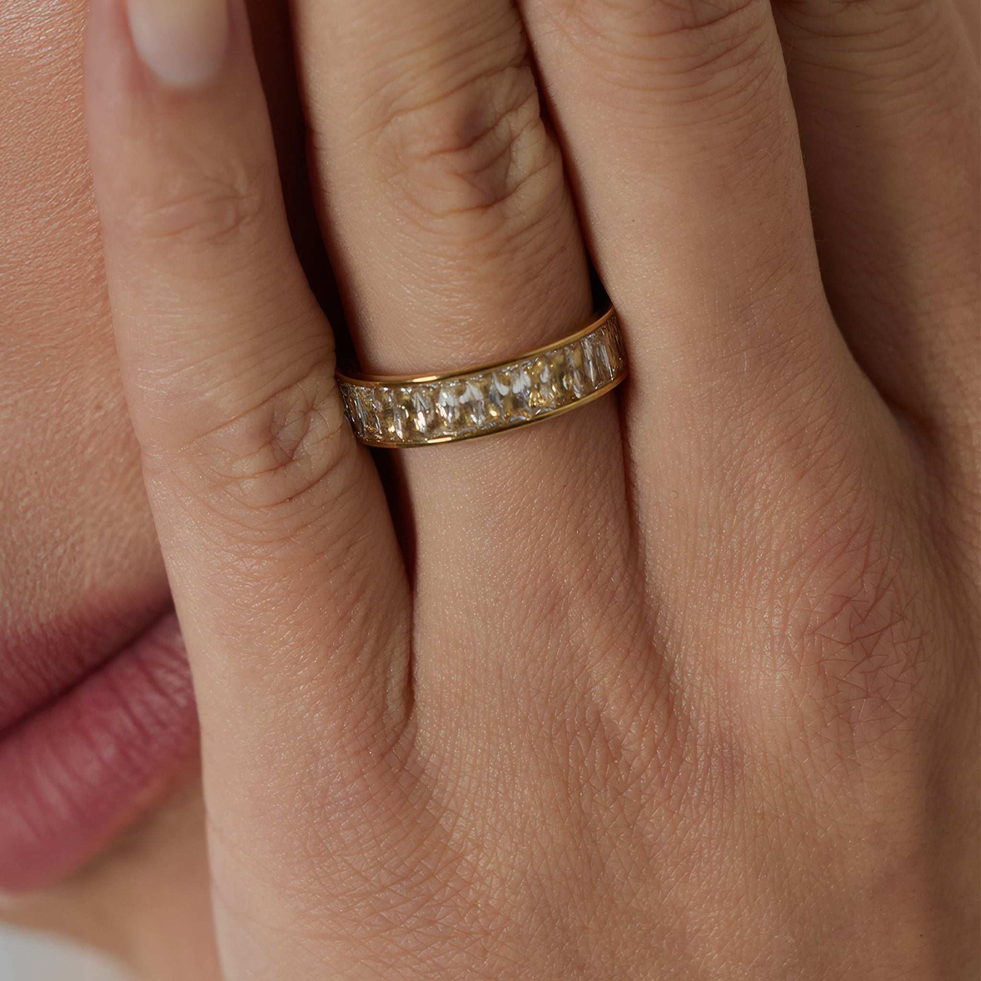Eternity Band Ring - Gold - Side View - Ohh Glam