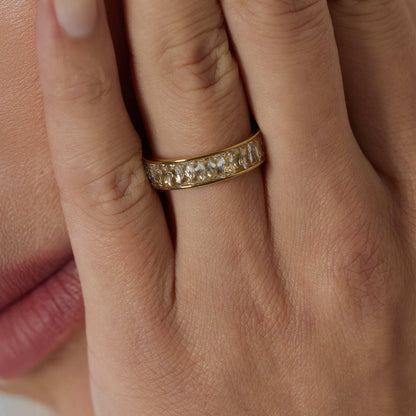 Eternity Band Ring - Gold - Side View - Ohh Glam