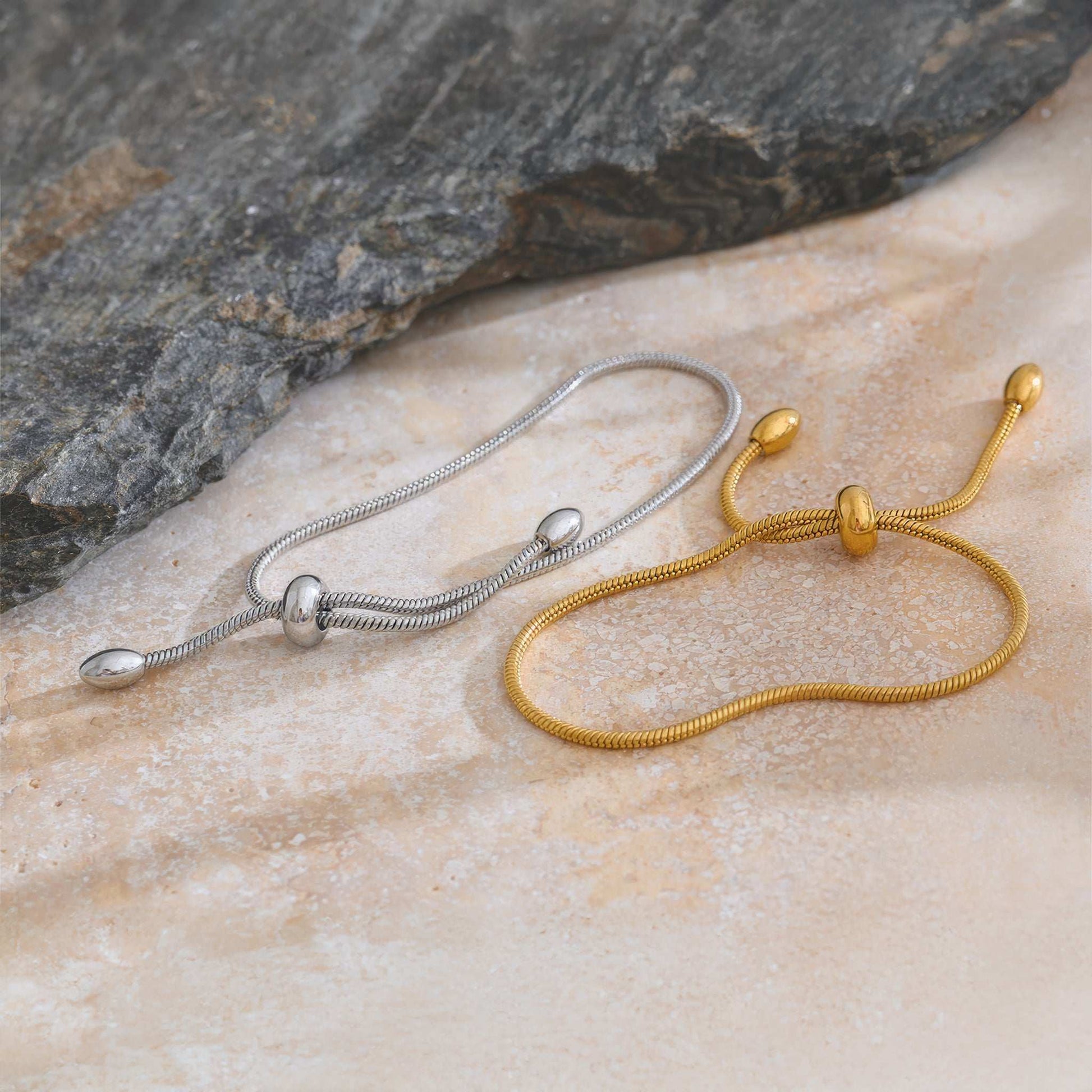 LUMINA Adjustable Snake Chain Bracelet - Gold - Additional View - Ohh Glam