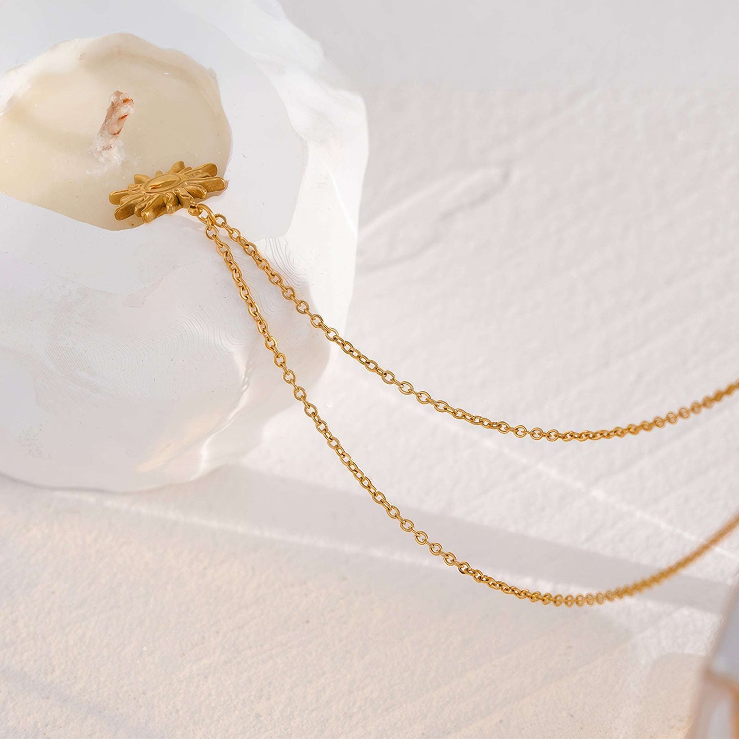Golden Sun Pendant Necklace - Gold - Additional View - Ohh Glam