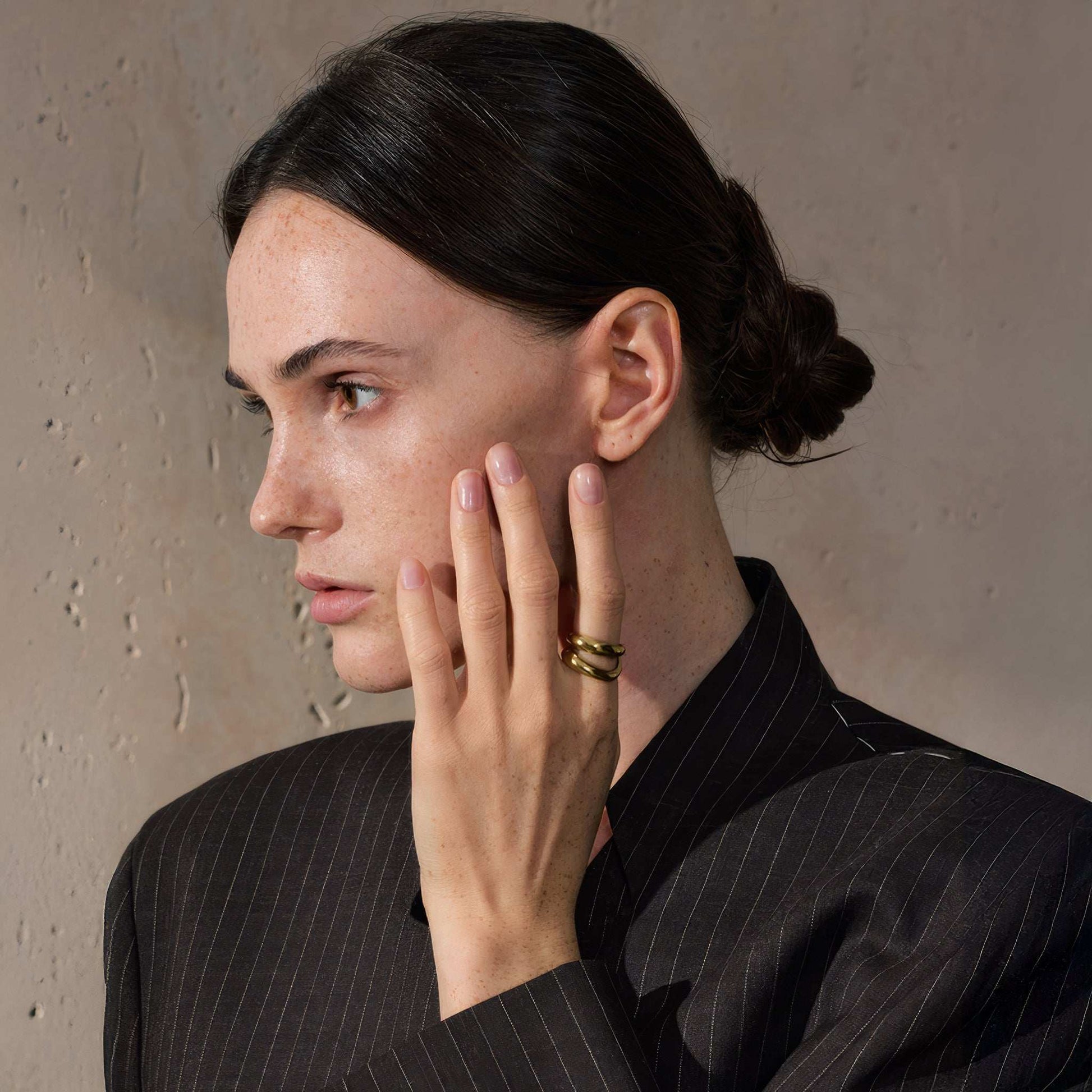 Geometric Spiral Ring - Gold - Side View - Ohh Glam