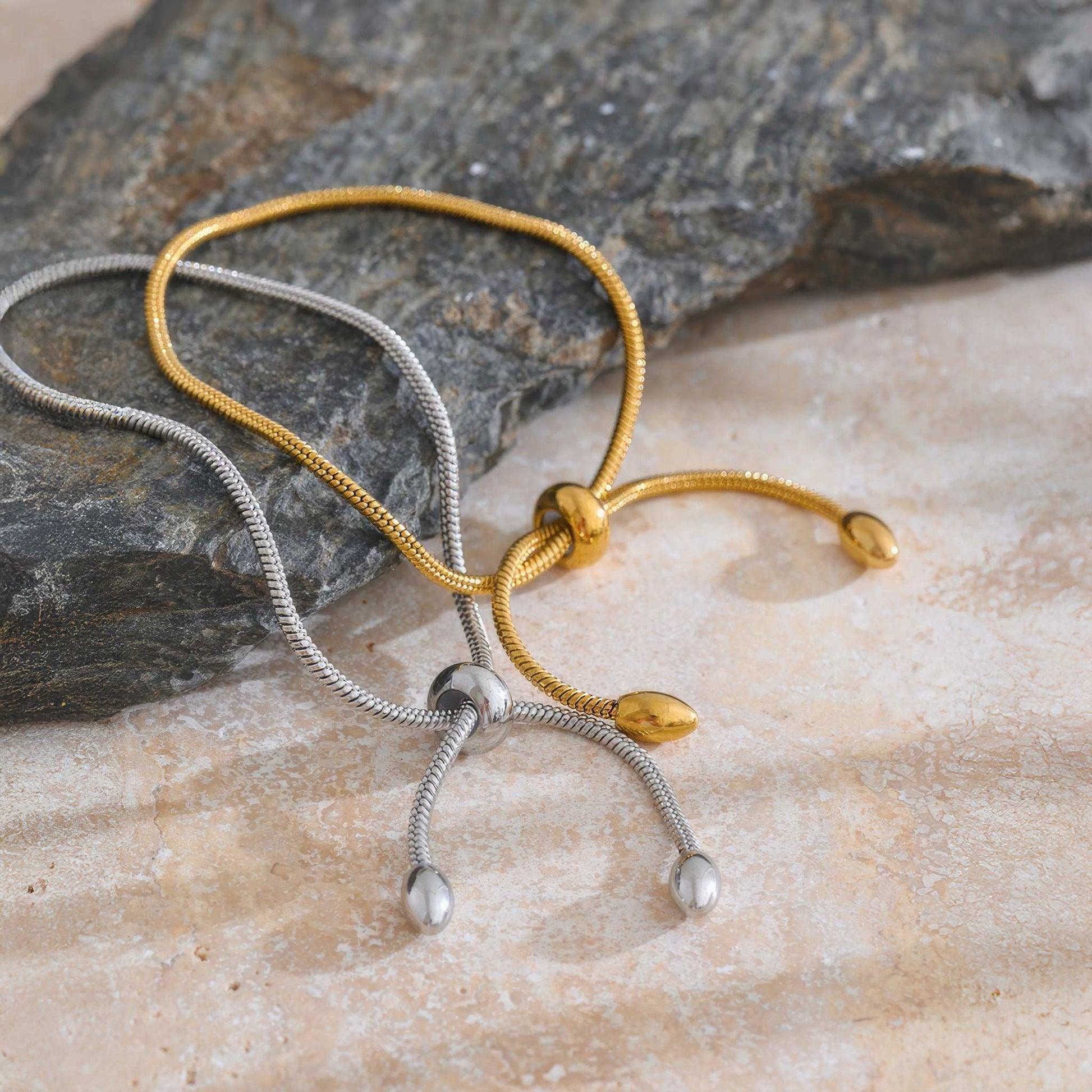 LUMINA Adjustable Snake Chain Bracelet - Gold - Additional View - Ohh Glam