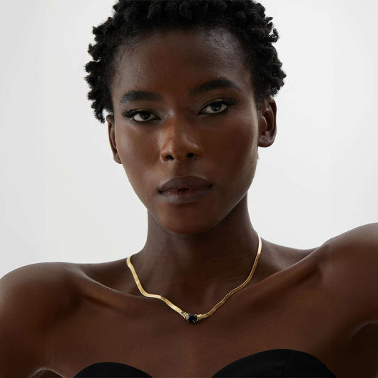 Emerald Snake Chain Necklace - Ohh Glam