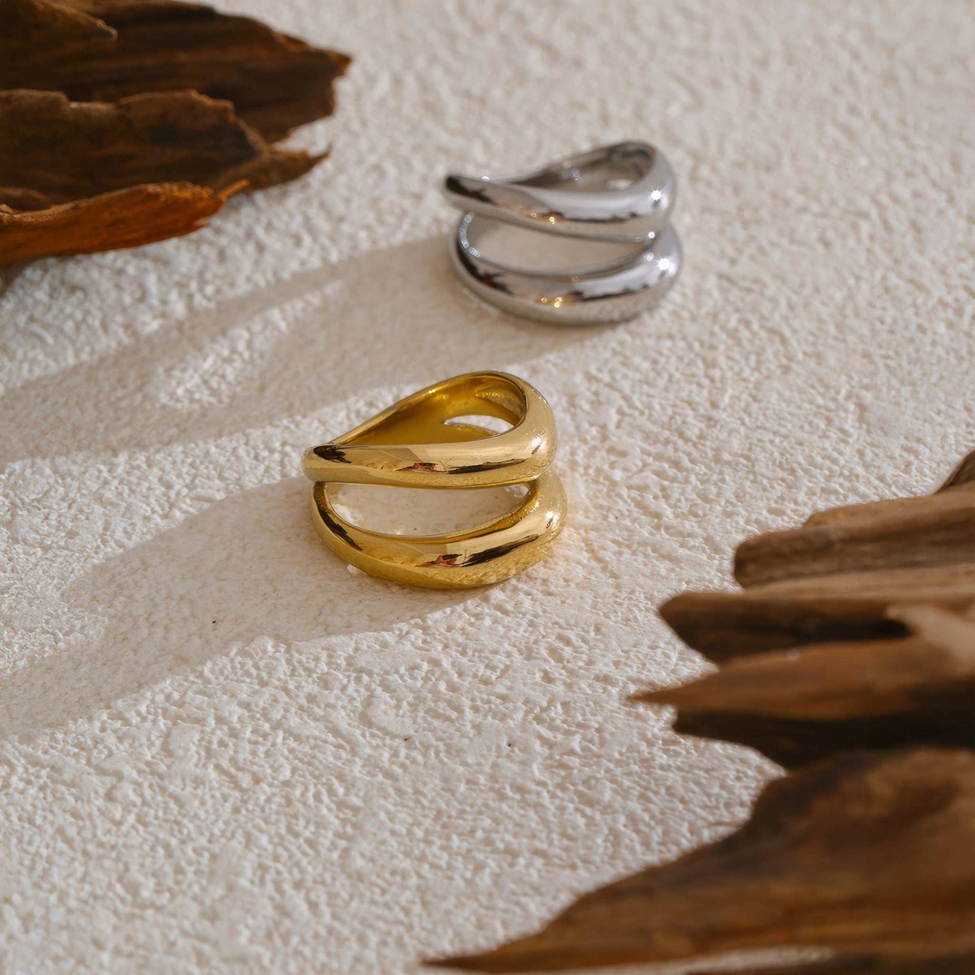 Geometric Spiral Ring - Gold - Additional View - Ohh Glam