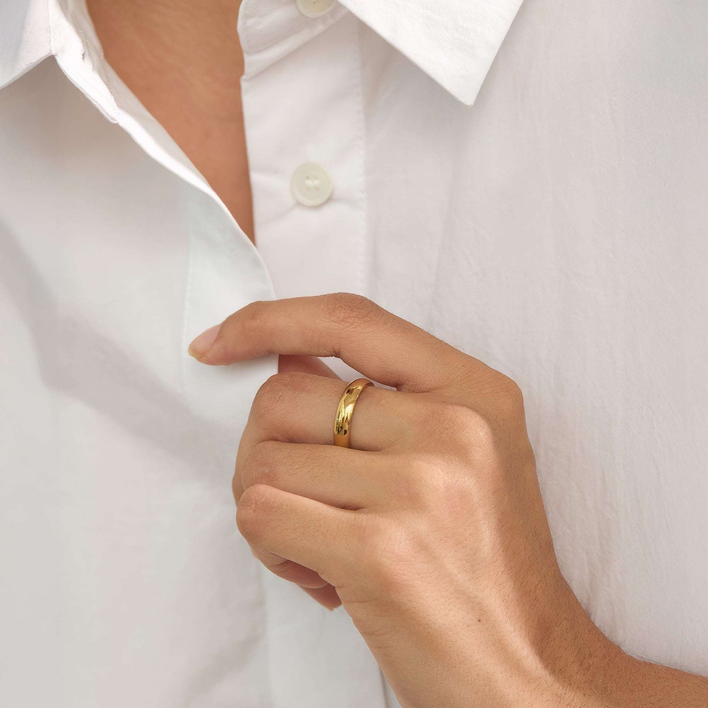 Classic Dome Ring - Gold - Detail View - Ohh Glam