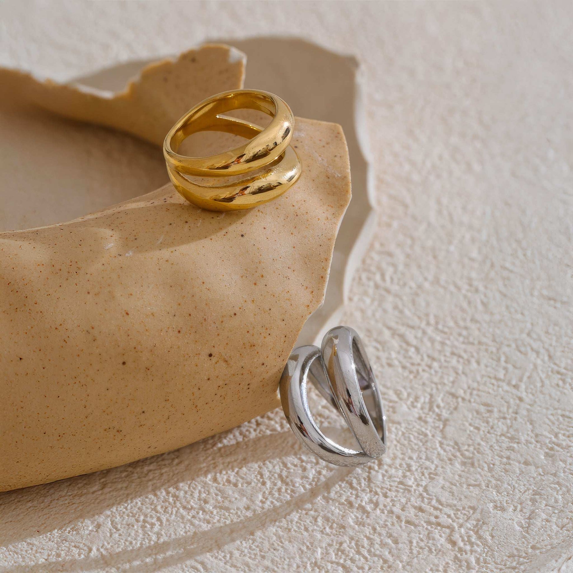 Geometric Spiral Ring - Gold - Detail View - Ohh Glam