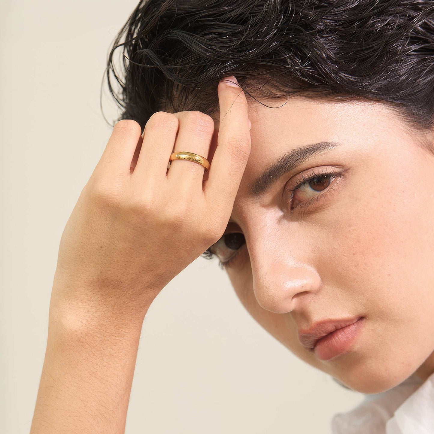 Classic Dome Ring - Gold - Side View - Ohh Glam
