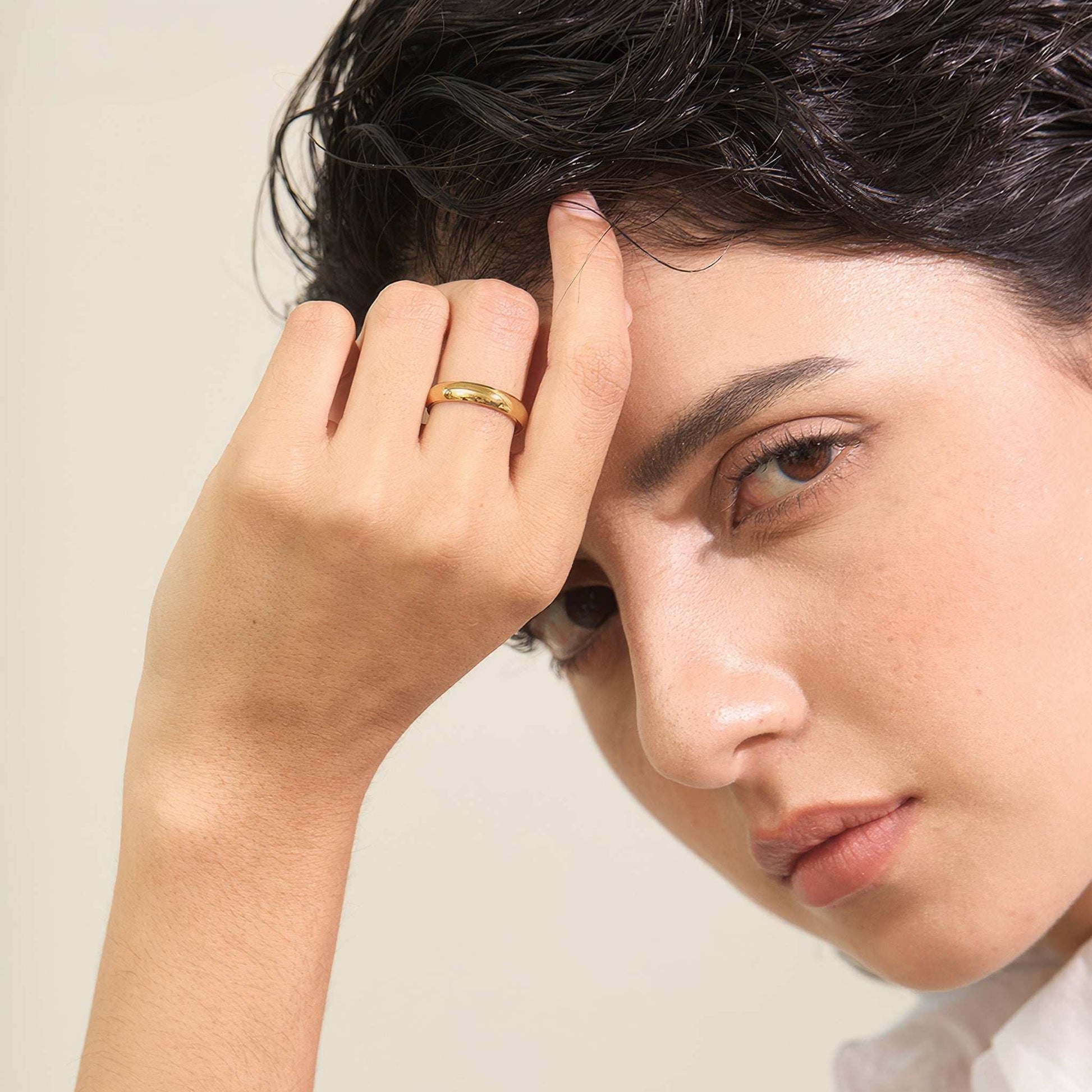 Classic Dome Ring - Gold - Side View - Ohh Glam