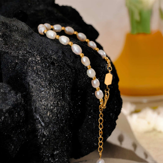 Natural Pearl Chain Bracelet - Ohh Glam