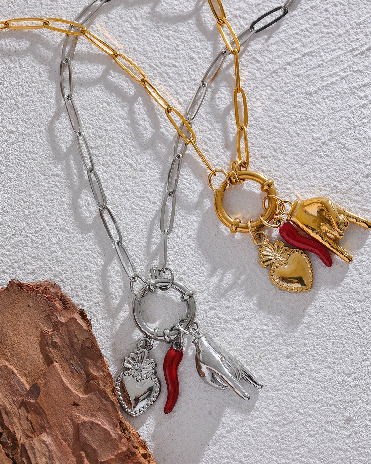 Good Vibes Trio Necklace - 316L Stainless Steel - Back View - Ohh Glam