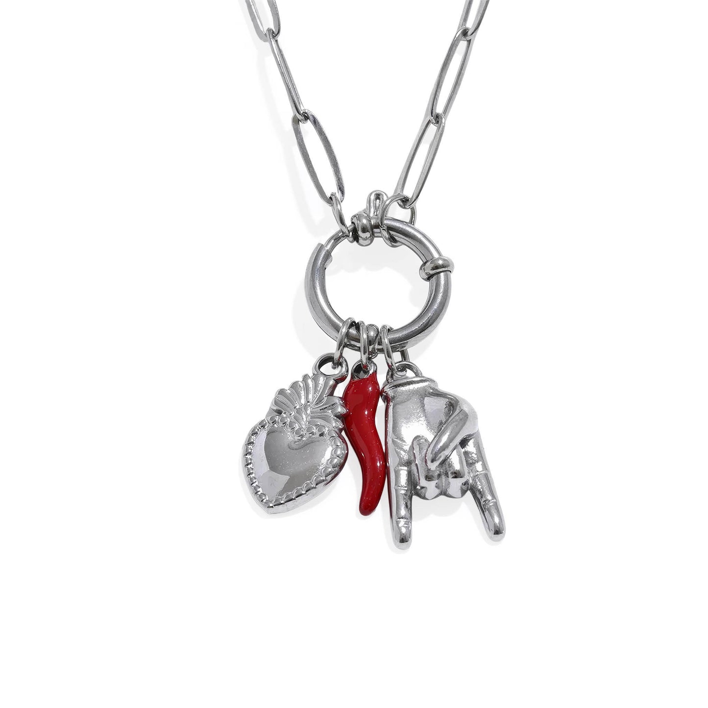 Good Vibes Trio Necklace - 316L Stainless Steel - Additional View - Ohh Glam