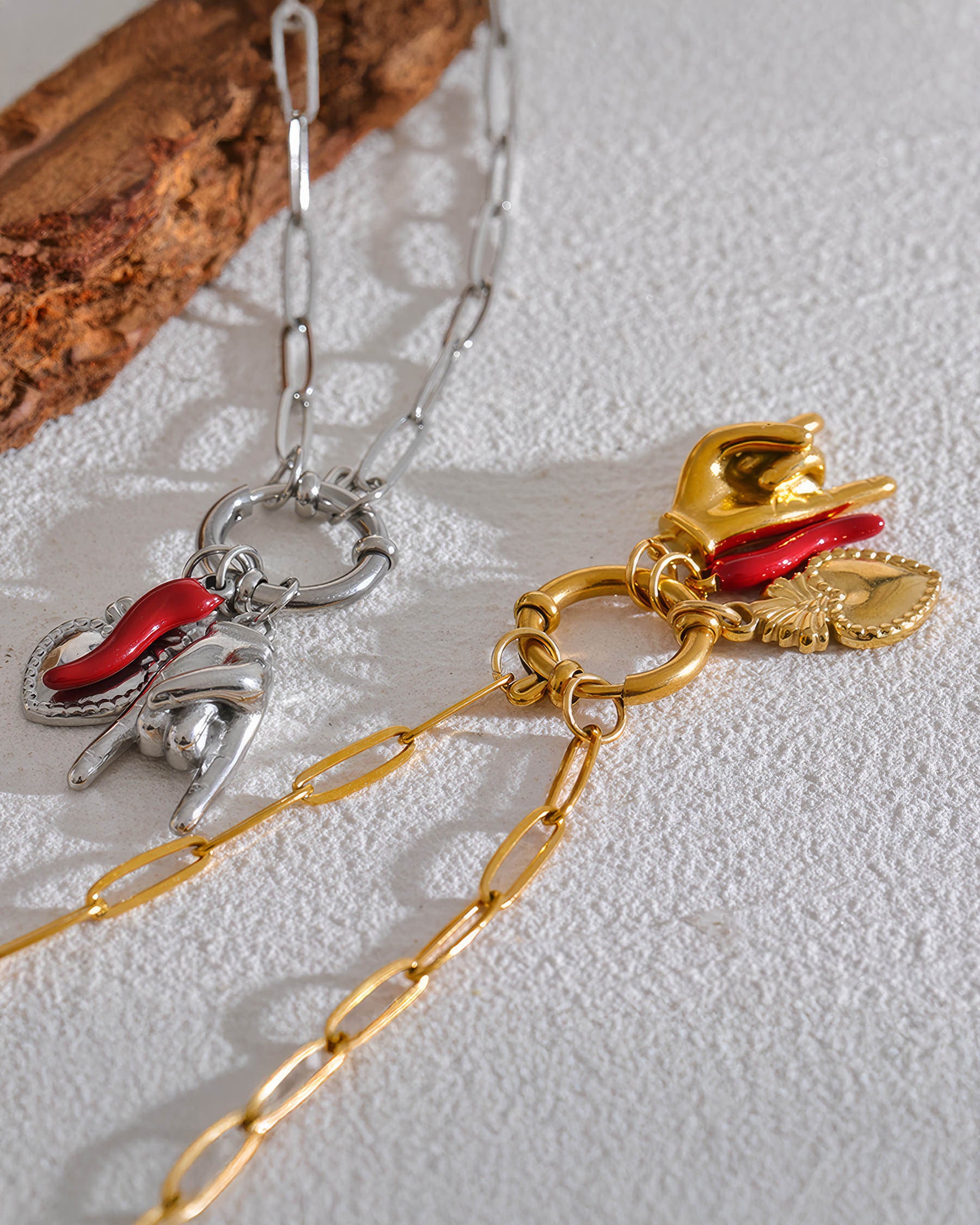 Good Vibes Trio Necklace - 316L Stainless Steel - Additional View - Ohh Glam