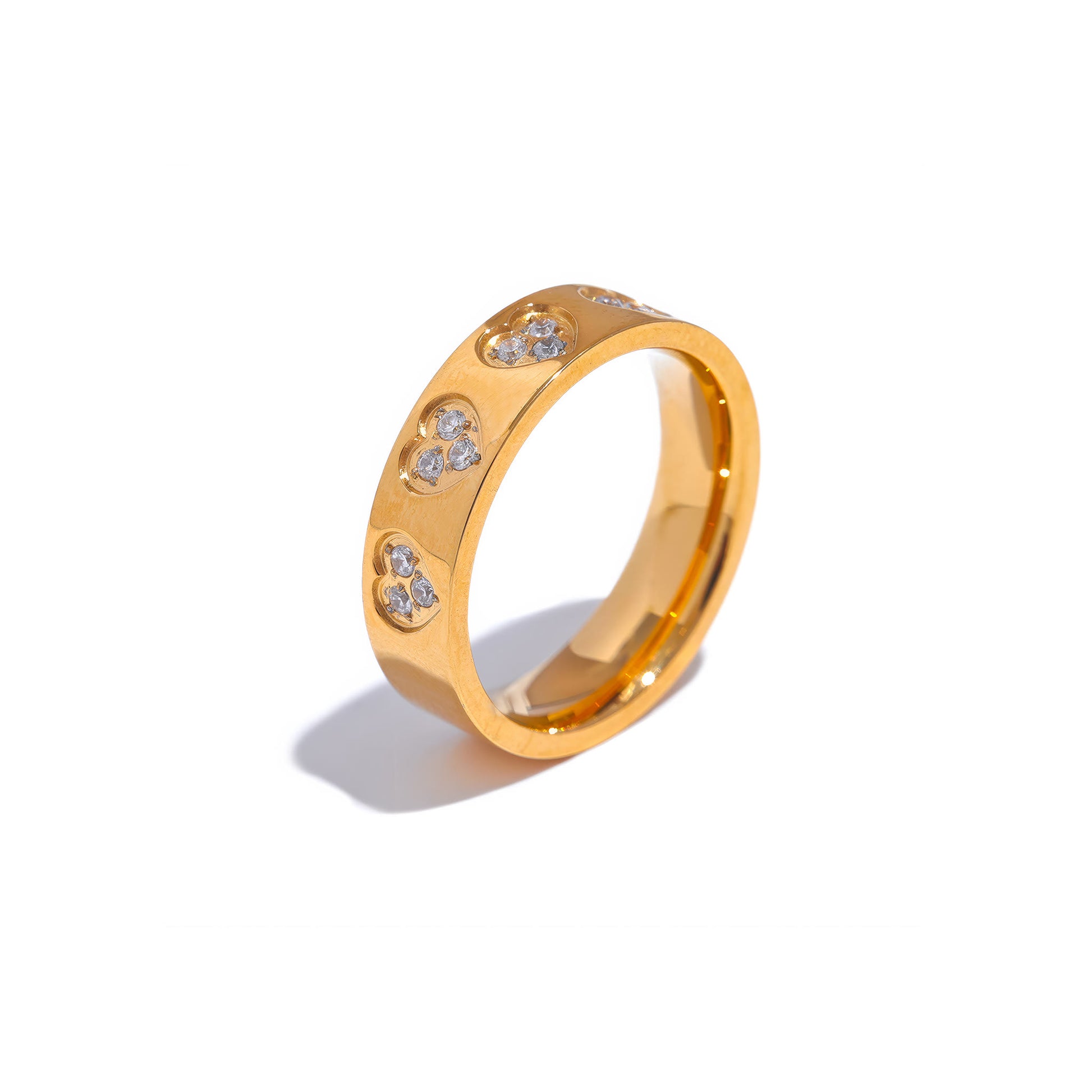HEARTBEAT Ring - Gold - Front View - Ohh Glam