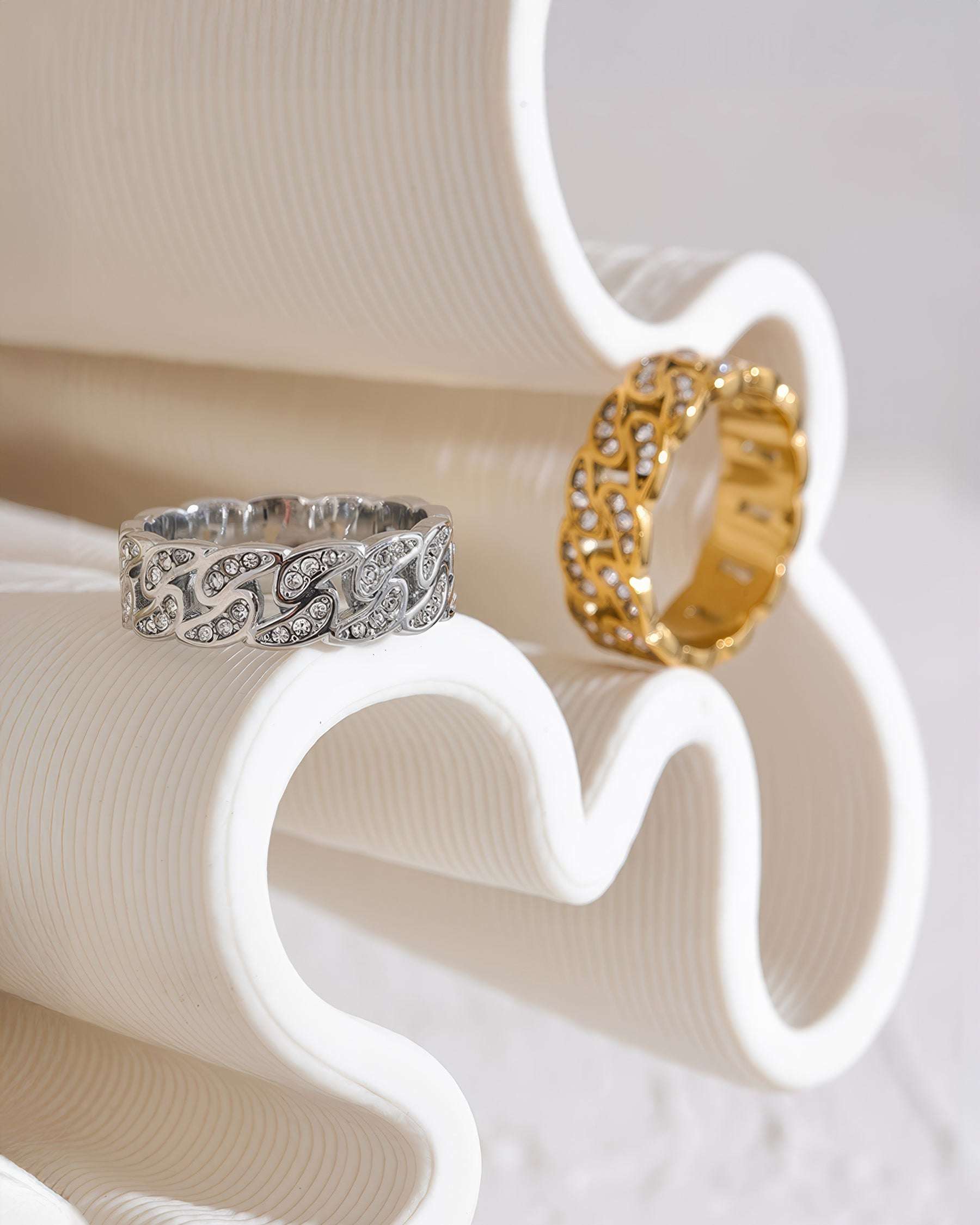 INFINITY Crystal Eternity Ring - Gold - Additional View - Ohh Glam