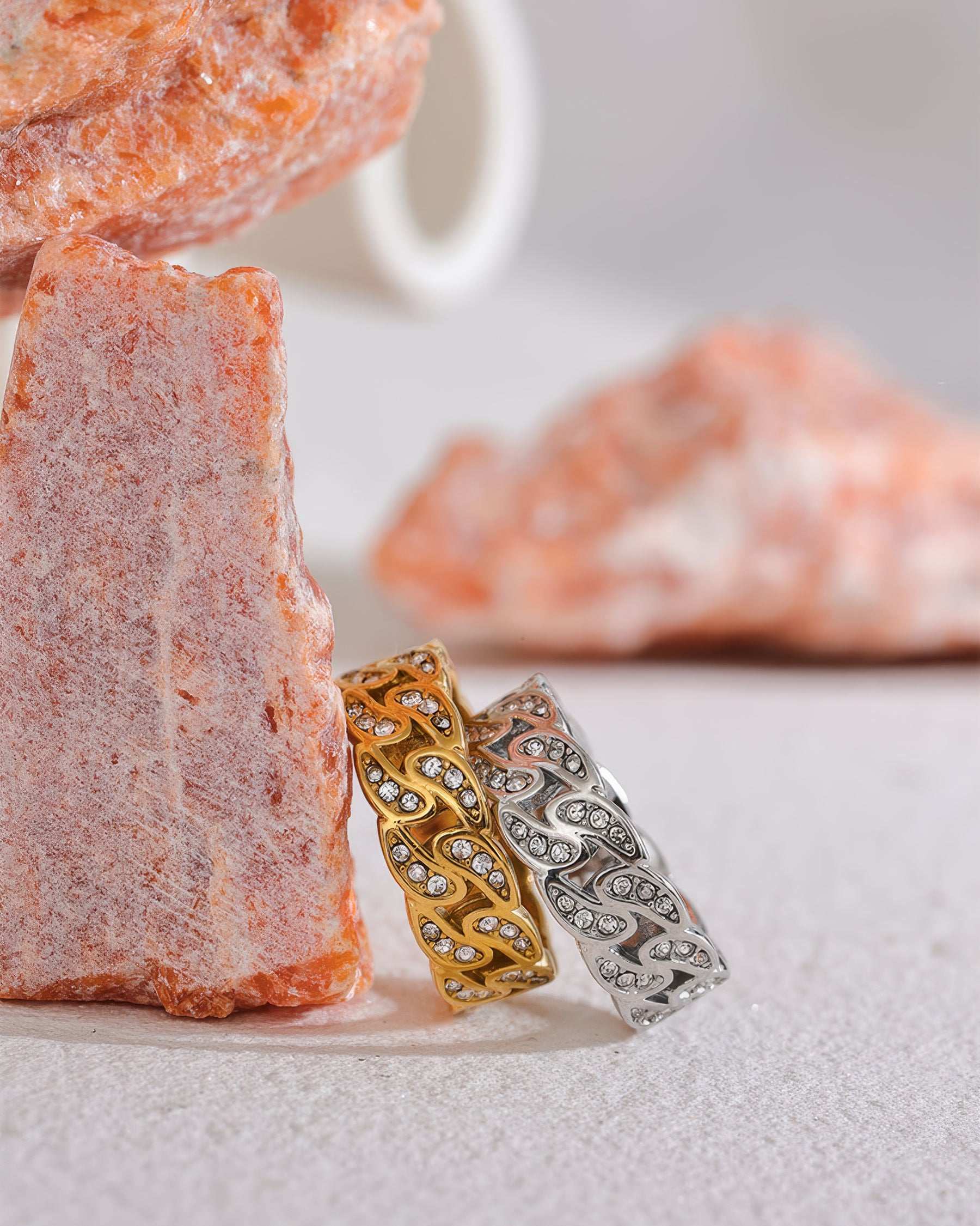 INFINITY Crystal Eternity Ring - Gold - Additional View - Ohh Glam