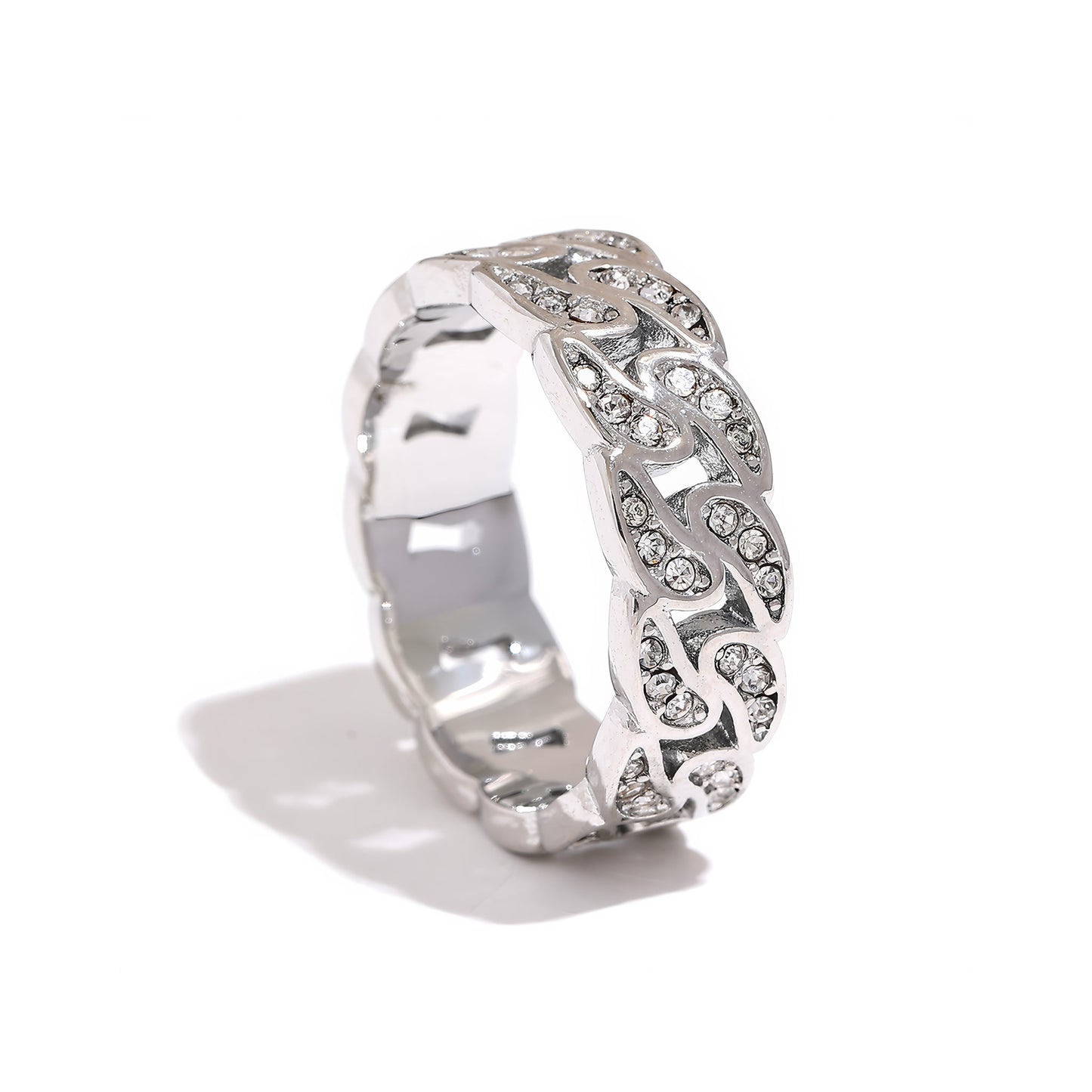 INFINITY Crystal Eternity Ring - Gold - Additional View - Ohh Glam