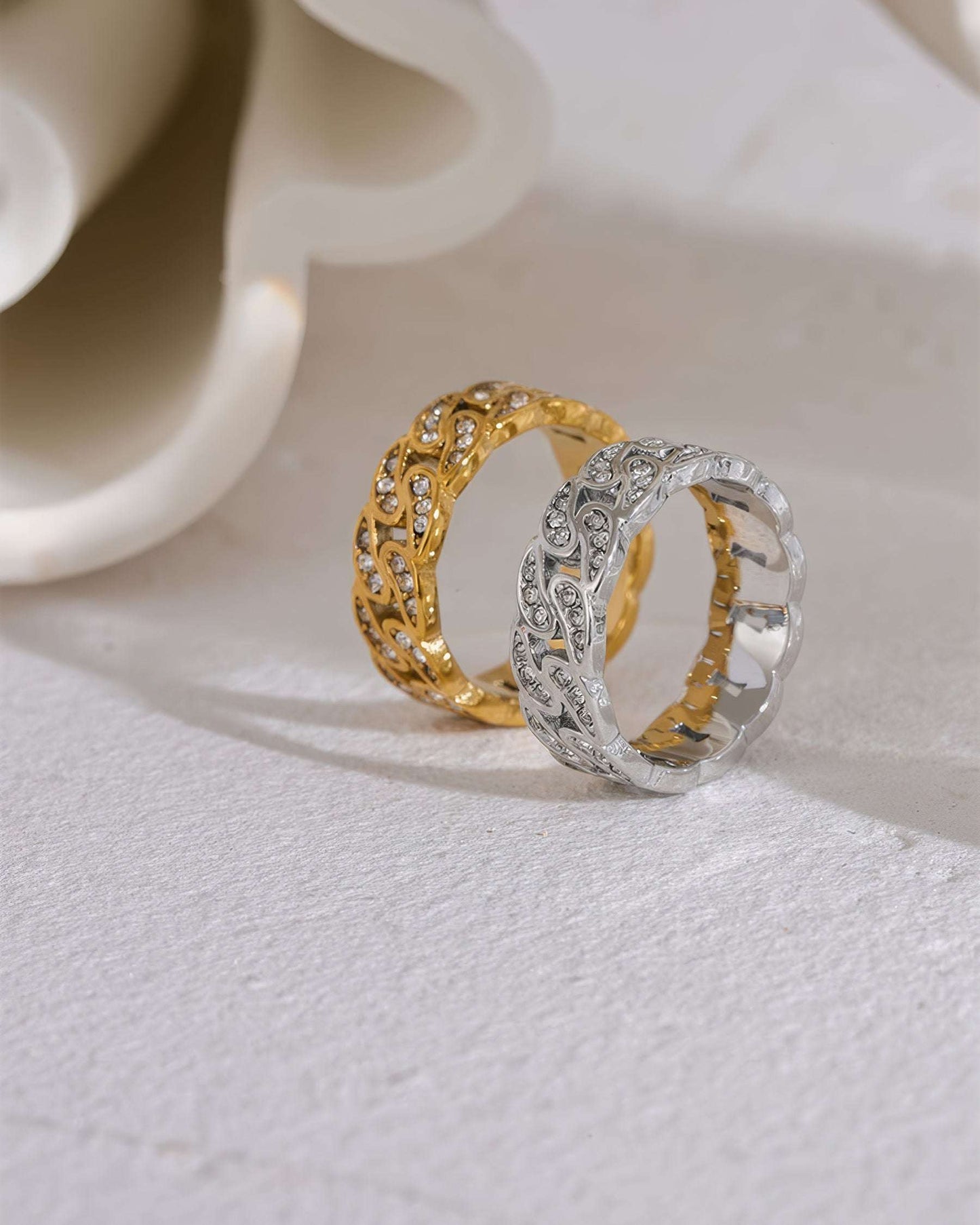 INFINITY Crystal Eternity Ring - Gold - Additional View - Ohh Glam