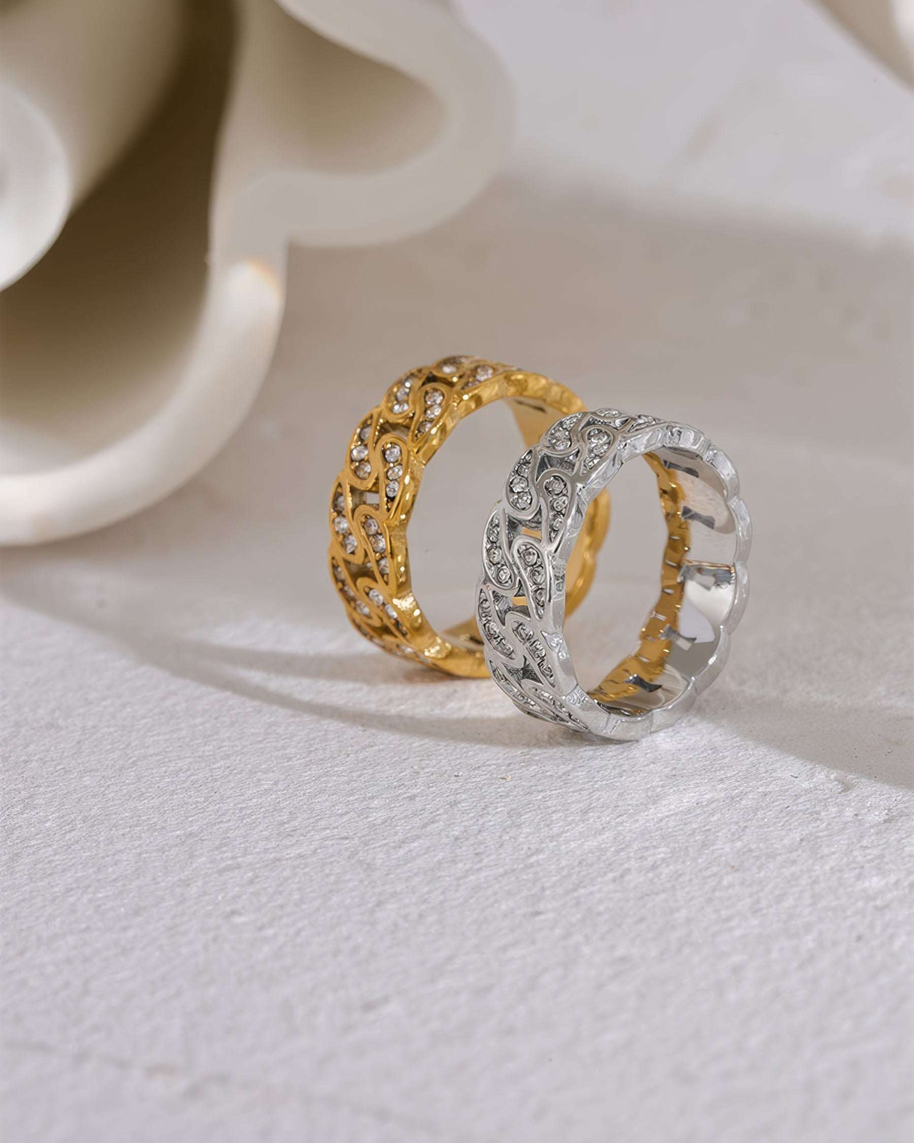 INFINITY Crystal Eternity Ring - Gold - Additional View - Ohh Glam