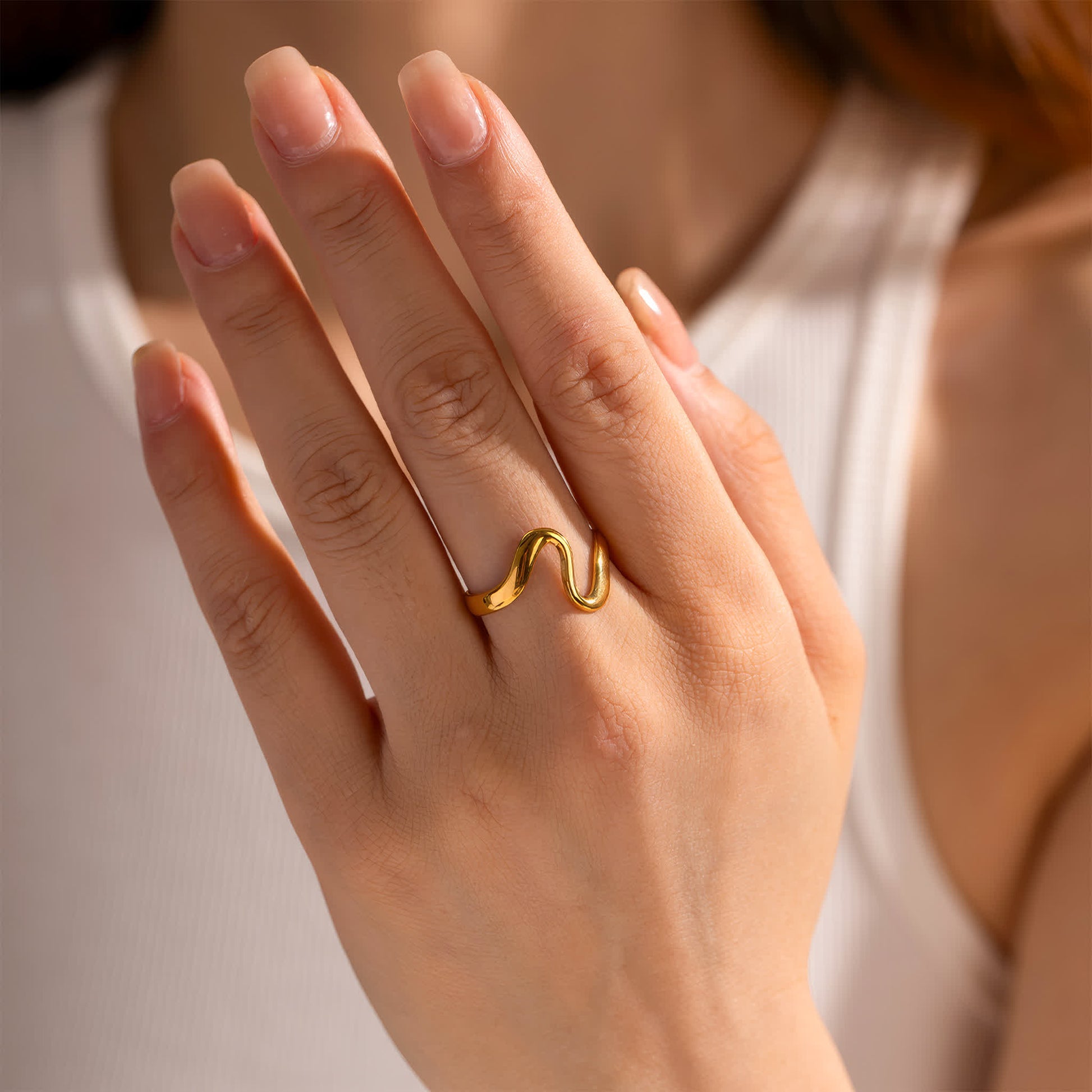 INFINITY Curve Ring - Gold - Side View - Ohh Glam