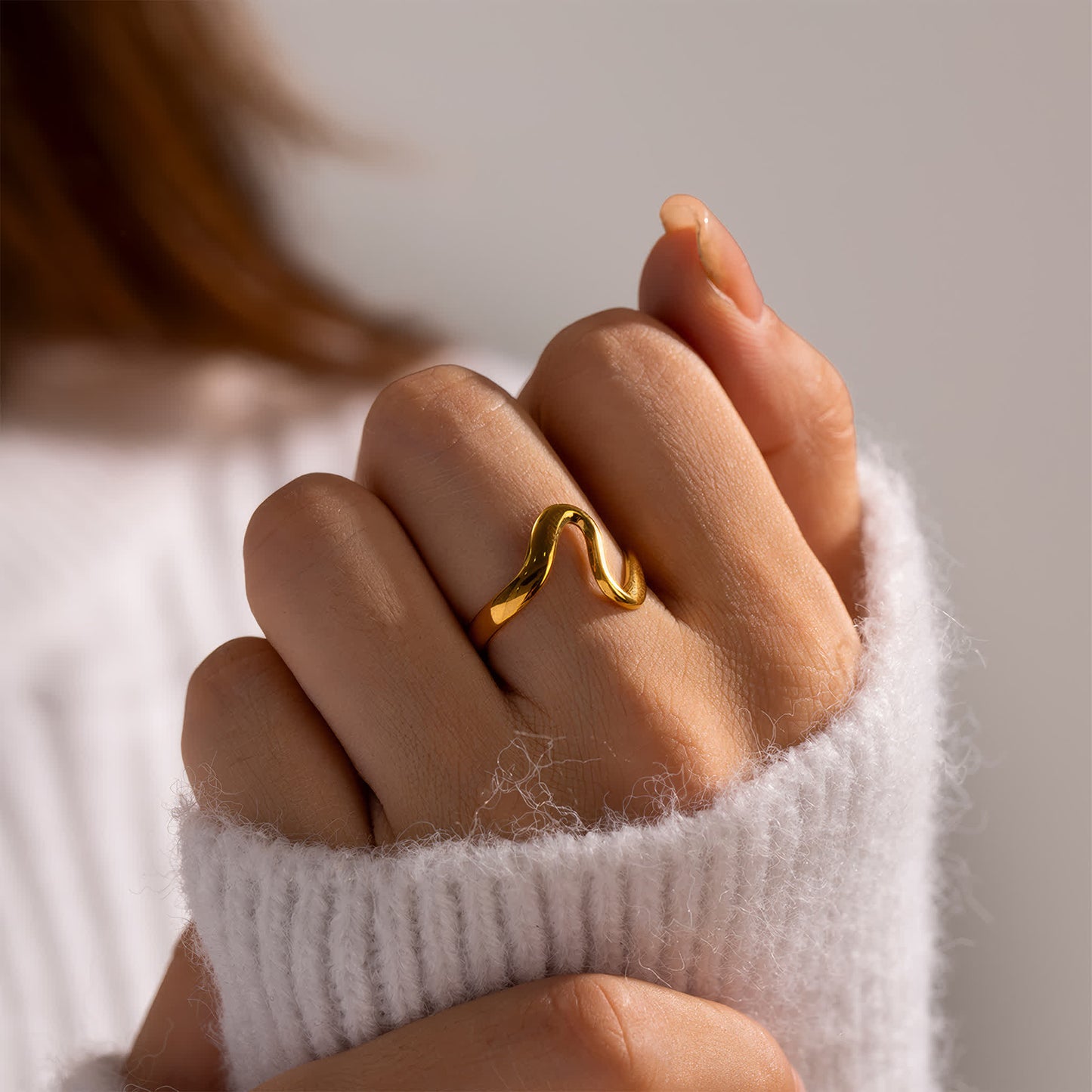 INFINITY Curve Ring - Gold - Additional View - Ohh Glam