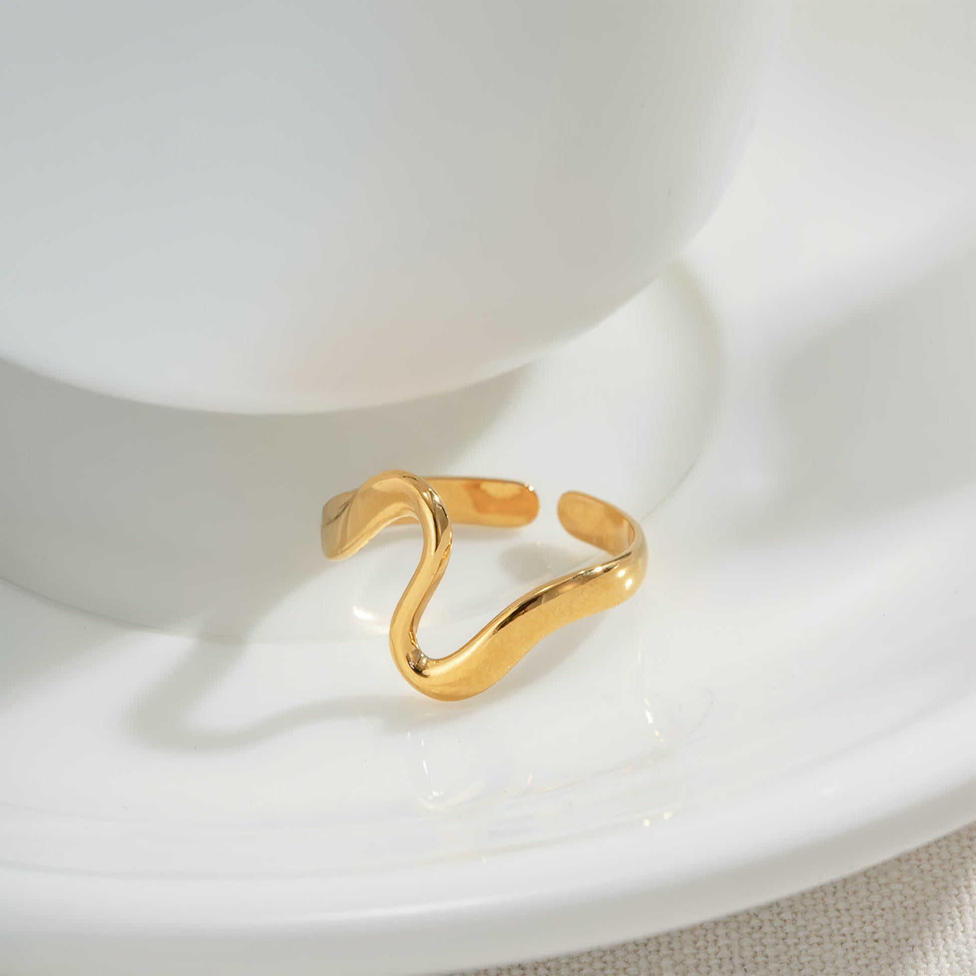 INFINITY Curve Ring - Gold - Back View - Ohh Glam