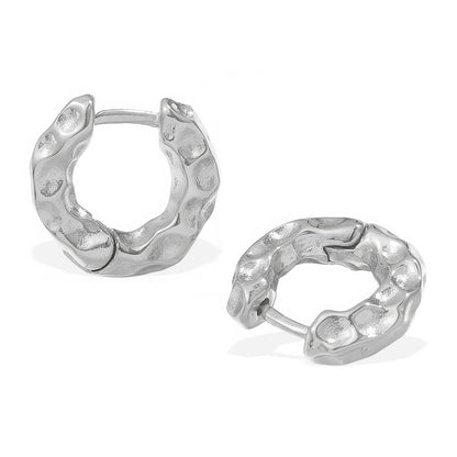LAVA Textured Hoop Earrings - Gold - Additional View - Ohh Glam