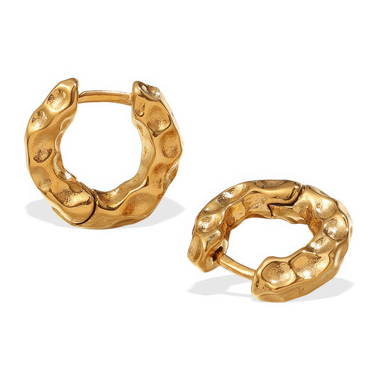 LAVA Textured Hoop Earrings - Ohh Glam