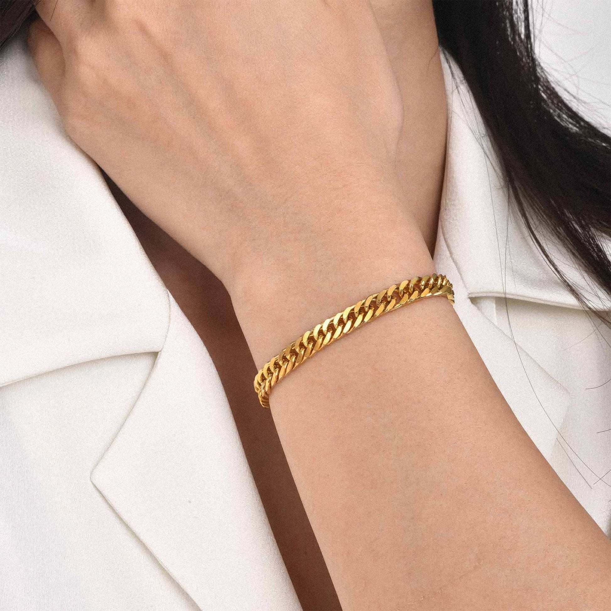 LEGACY Cuban Link Bracelet - Gold - Side View - Ohh Glam
