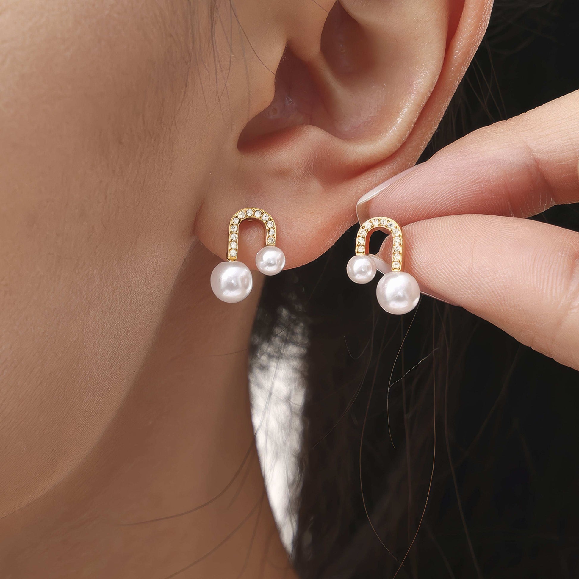 LIORA Pearl Arc Set - Gold - Additional View - Ohh Glam