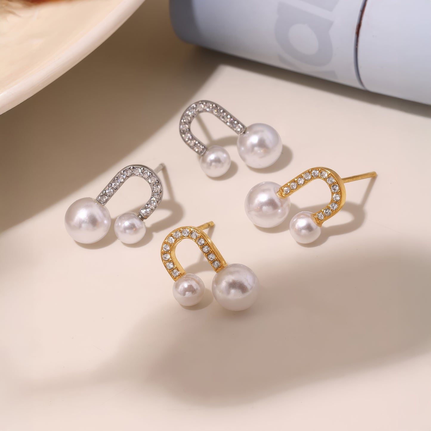 LIORA Pearl Arc Set - Gold - Additional View - Ohh Glam