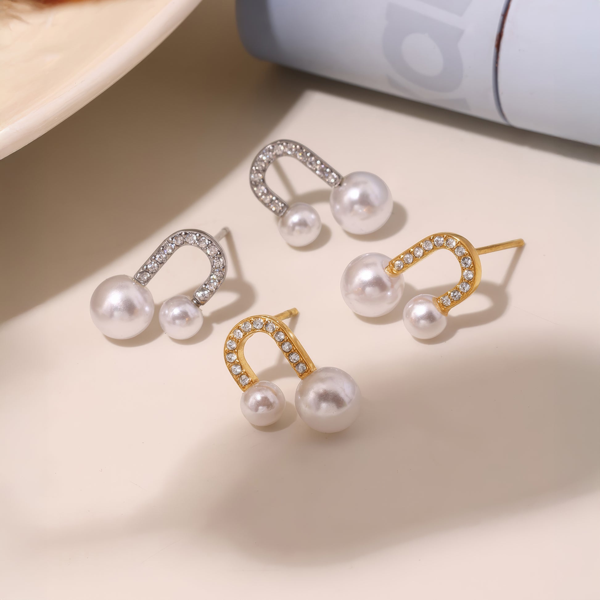 LIORA Pearl Arc Set - Gold - Additional View - Ohh Glam