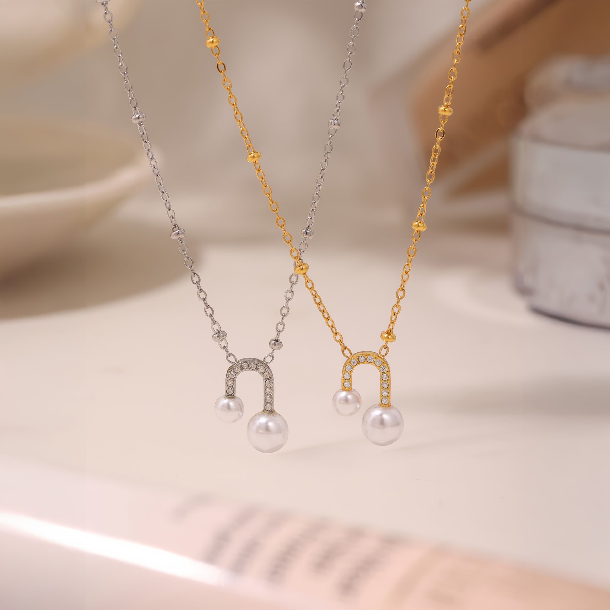 LIORA Pearl Arc Set - Gold - Additional View - Ohh Glam