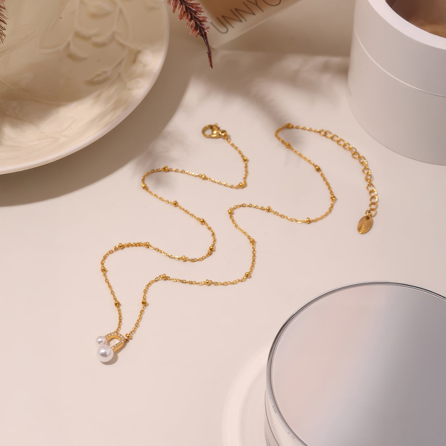 LIORA Pearl Arc Set - Gold - Additional View - Ohh Glam