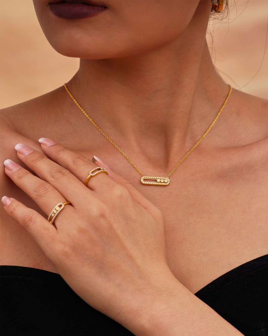 LUMIÈRE Crystal Bar Necklace - Ohh Glam