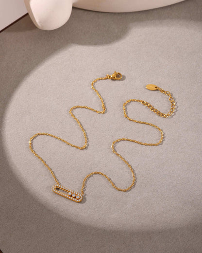LUMIÈRE Crystal Bar Necklace - Gold - Additional View - Ohh Glam