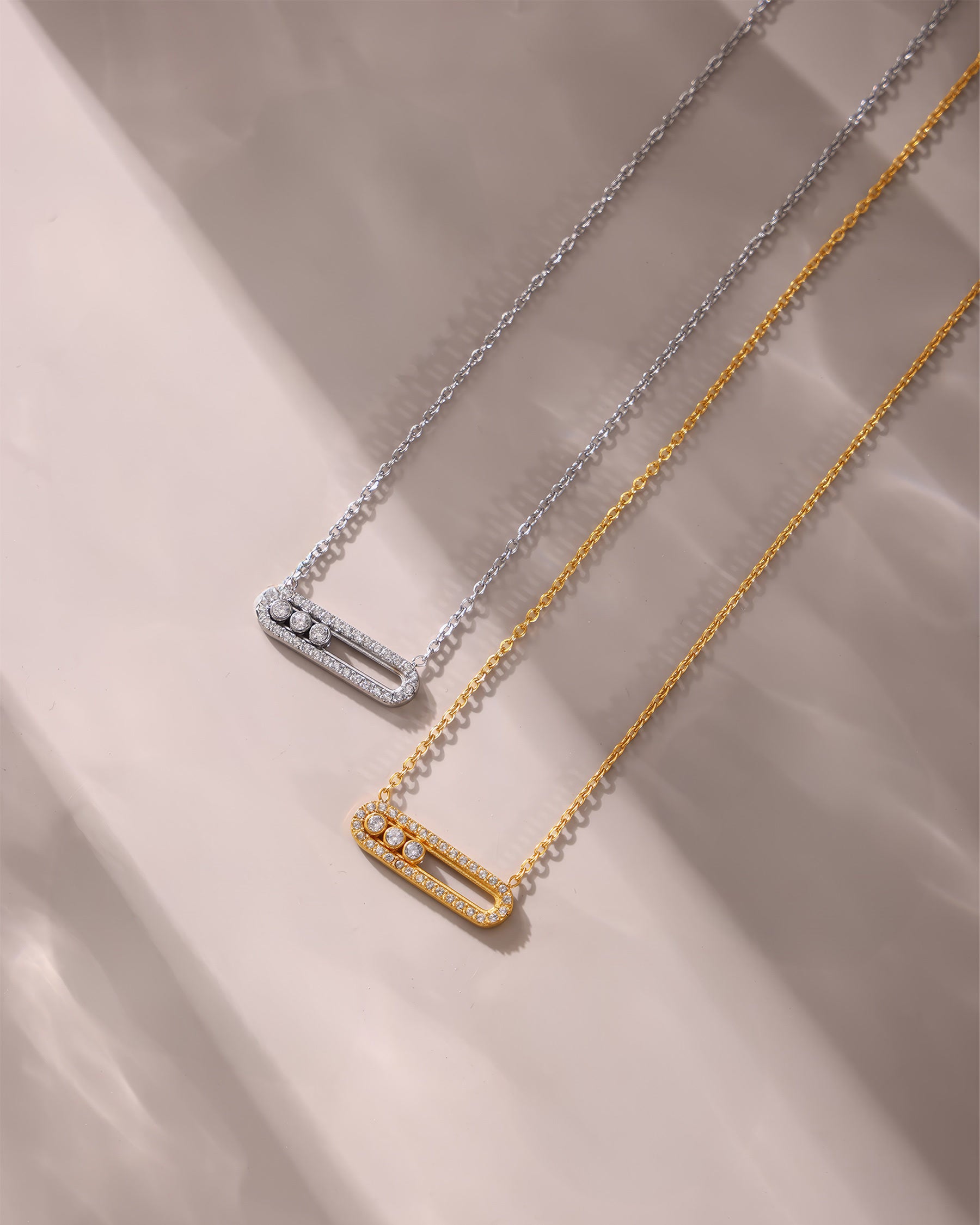 LUMIÈRE Crystal Bar Necklace - Gold - Back View - Ohh Glam