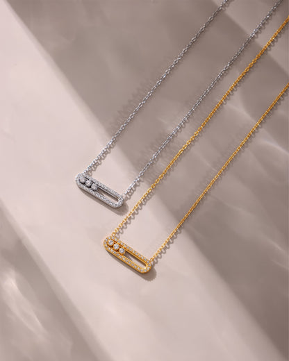 LUMIÈRE Crystal Bar Necklace - Gold - Back View - Ohh Glam