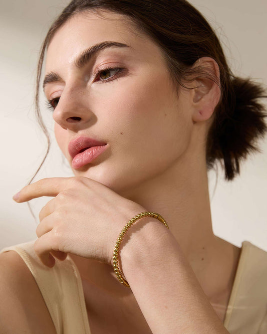 LUXE Beaded Bangle Bracelet - Ohh Glam
