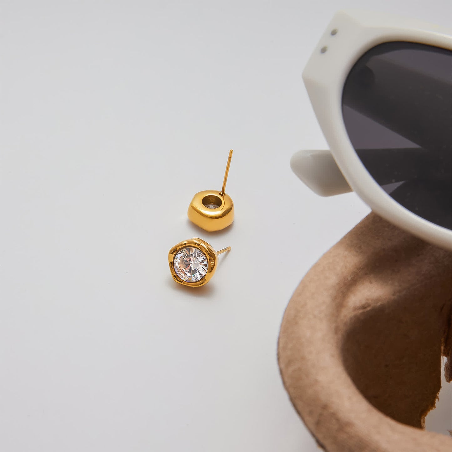 LUXE Crystal Studs - Gold - Additional View - Ohh Glam