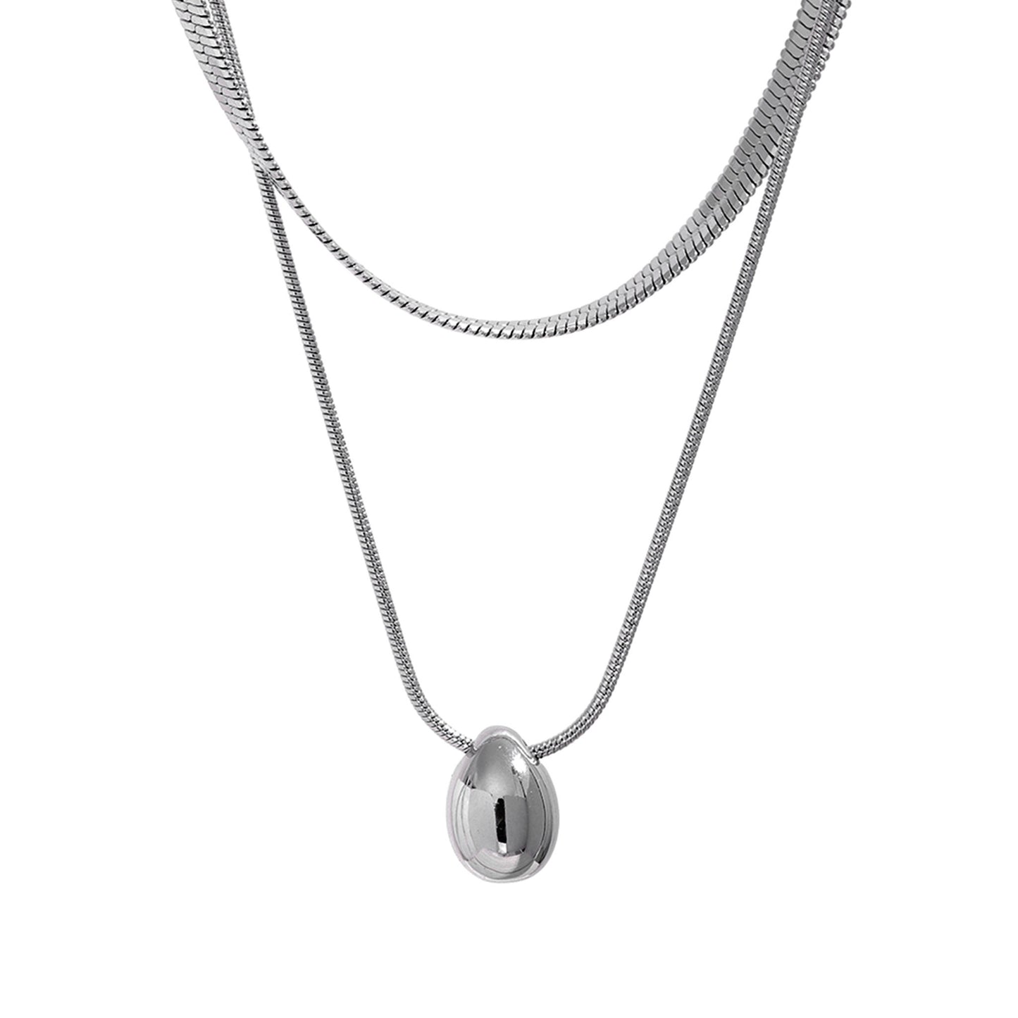 Layered Snake Drop Necklace - Gold - Additional View - Ohh Glam