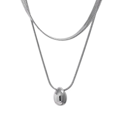 Layered Snake Drop Necklace - Gold - Additional View - Ohh Glam