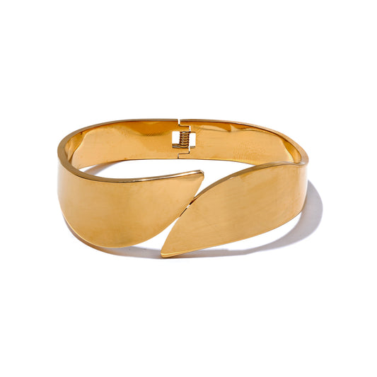 Luna Wide Gold Cuff Bracelet - Ohh Glam