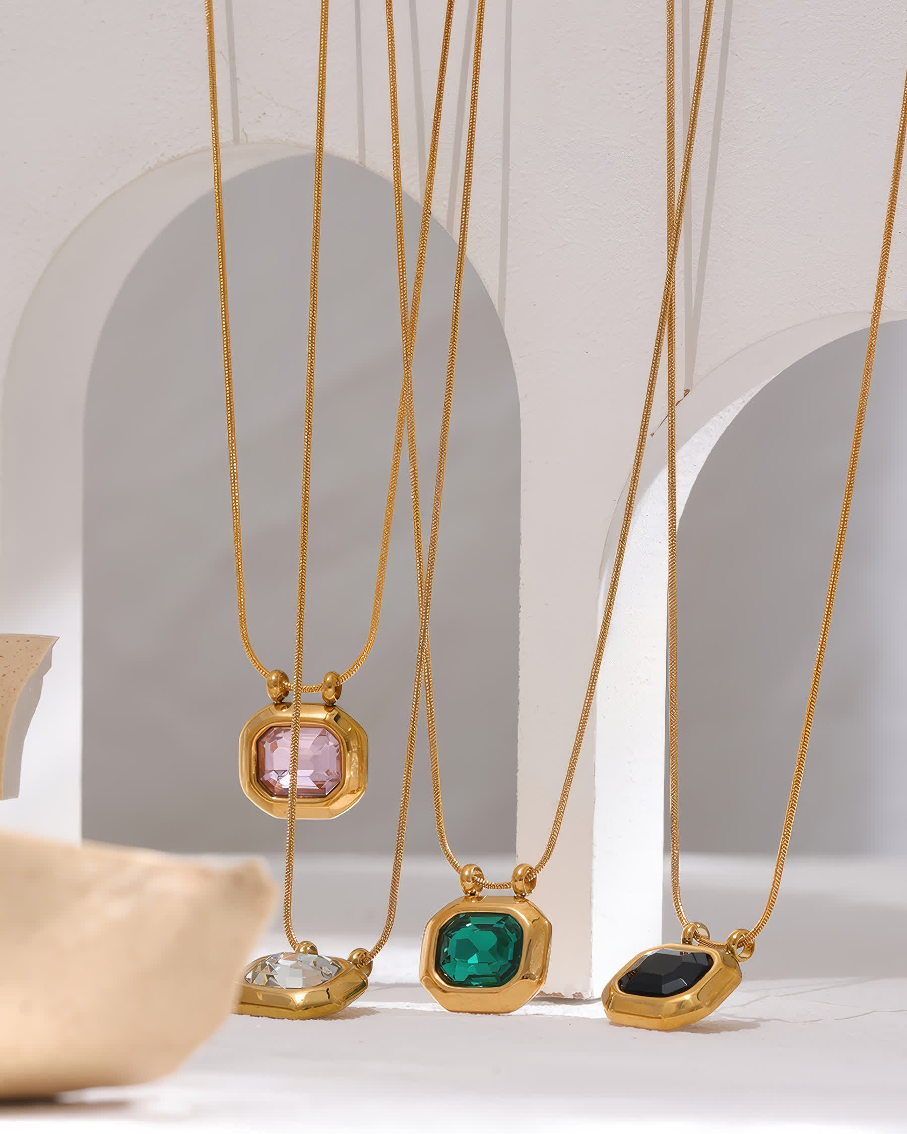 MAISON Crystal Pendant Necklace - Gold - Additional View - Ohh Glam