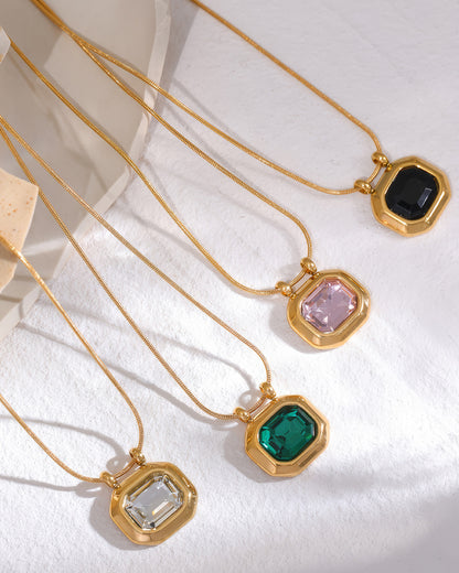 MAISON Crystal Pendant Necklace - Gold - Additional View - Ohh Glam