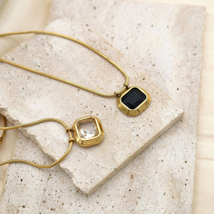 MAISON Crystal Pendant Necklace - Gold - Additional View - Ohh Glam